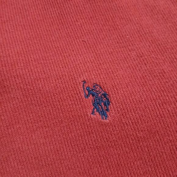 U.S. POLO ASSN. Men's 4XLT 1/4 Zip Red Long-Sleeved Pull Over 100% Cotton Shirt - Picture 4 of 11